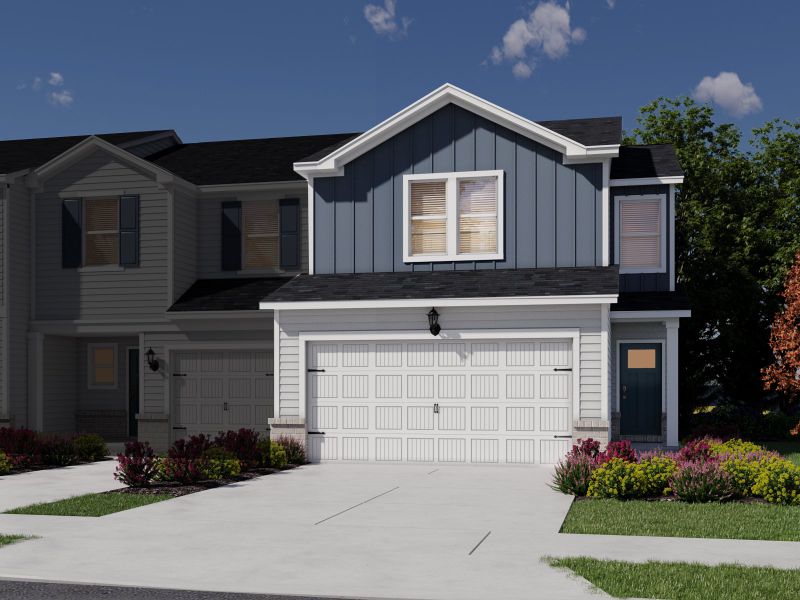 Carmine front exterior at a Meritage Homes community in Mebane, NC.