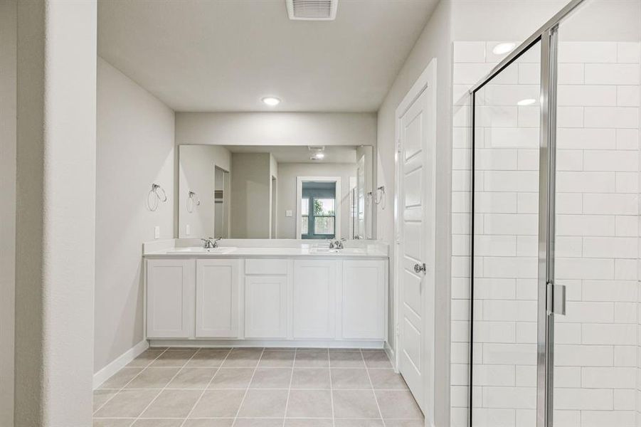 Primary Bathroom in the Harper home plan by Trophy Signature Homes – REPRESENTATIVE PHOTO