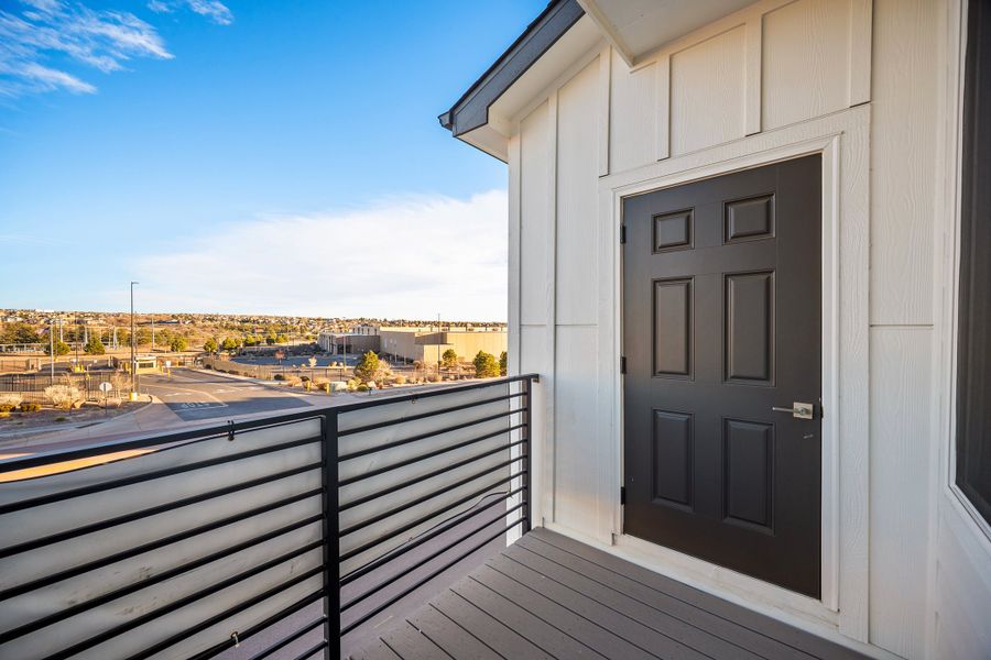 Exterior details and patio area of a home in The Residences at Victory Ridge, Colorado Springs (Image 3).
