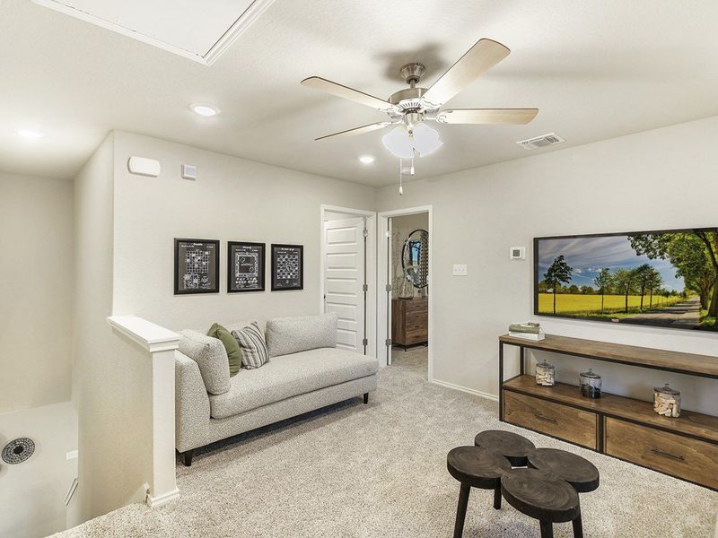 Santiago model loft area at Hidden Springs in New Braunfels, TX by Century Communities