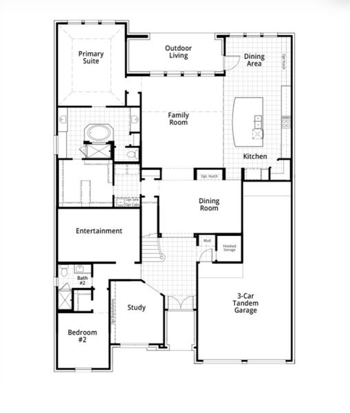 2D floor plan layout for the 222 Plan by Highland Homes in Two Step Farm: 60ft. lots, Montgomery, TX (Image 3). 2D floor plan layout for the 222 Plan by Highland Homes in Two Step Farm: 60ft. lots, Montgomery, TX (Image 3).