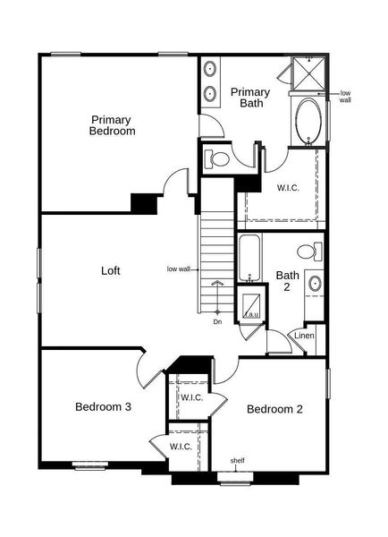 This floor plan features 3 bedrooms, 2 full baths and over 2,000 square feet of living space.