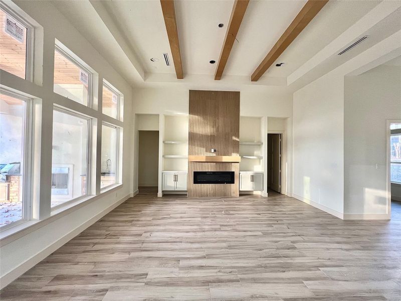 15'-16' Ft. Ceilings in the Family Room.