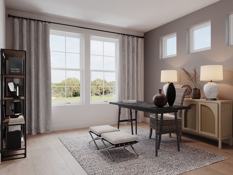 Representative furnished interior of a home built from the Marathon by Beazer Homes in Waterbend: Arbors 40', Euless (Image 10). Representative furnished interior of a home built from the Marathon by Beazer Homes in Waterbend: Arbors 40', Euless (Image 10).