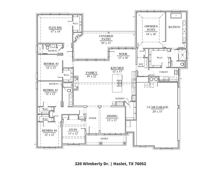 2D floor plan layout of this home in NorthGlen, Haslet, TX (Image 3).