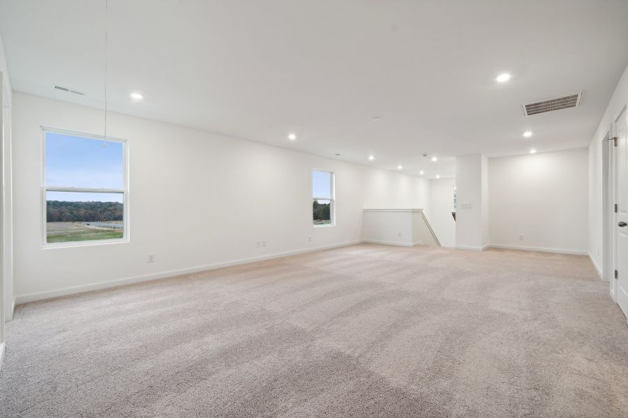 A large empty room. A large empty room.