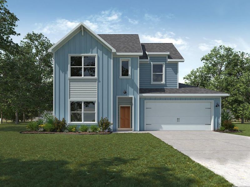 Representative exterior photo of a completed home built from the Naples by D.R. Horton in Cornerstone, Rockdale, TX (Image 1). Representative exterior photo of a completed home built from the Naples by D.R. Horton in Cornerstone, Rockdale, TX (Image 1).