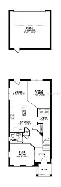 2D floor plan layout of this home in Emerson Pointe, Apopka, FL (Image 4). 2D floor plan layout of this home in Emerson Pointe, Apopka, FL (Image 4).