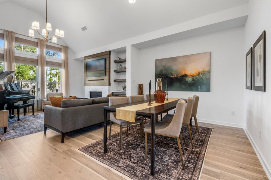 Open concept lining room and living space Open concept lining room and living space