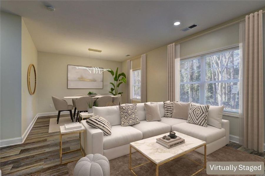 Furnished interior view inside a new home in , Atlanta (Image 6). Furnished interior view inside a new home in , Atlanta (Image 6).