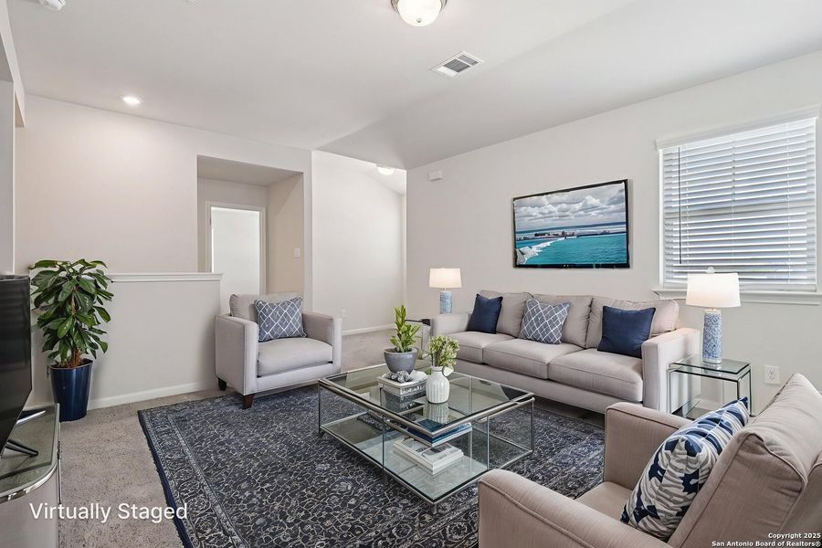 Furnished interior view inside a new home in Remington Ranch, San Antonio (Image 15). Furnished interior view inside a new home in Remington Ranch, San Antonio (Image 15).