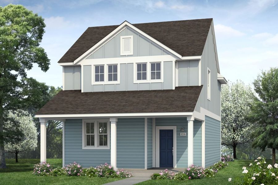 Representative exterior photo of a completed home built from the Harvest Ridge 1216 by Brohn Homes in Harvest Ridge, Elgin, TX (Image 3).