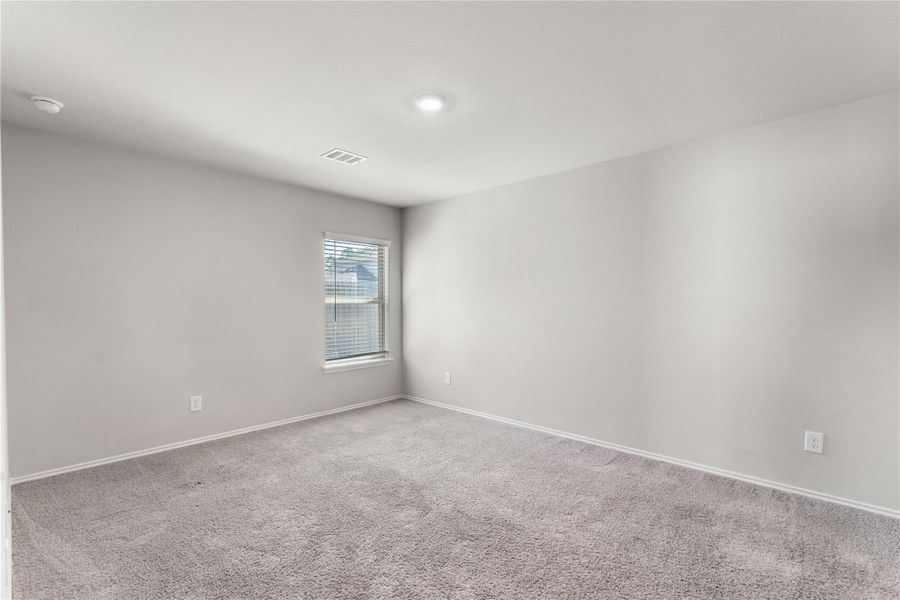 Primary bedroom with carpet flooring and natural light. Primary bedroom with carpet flooring and natural light.