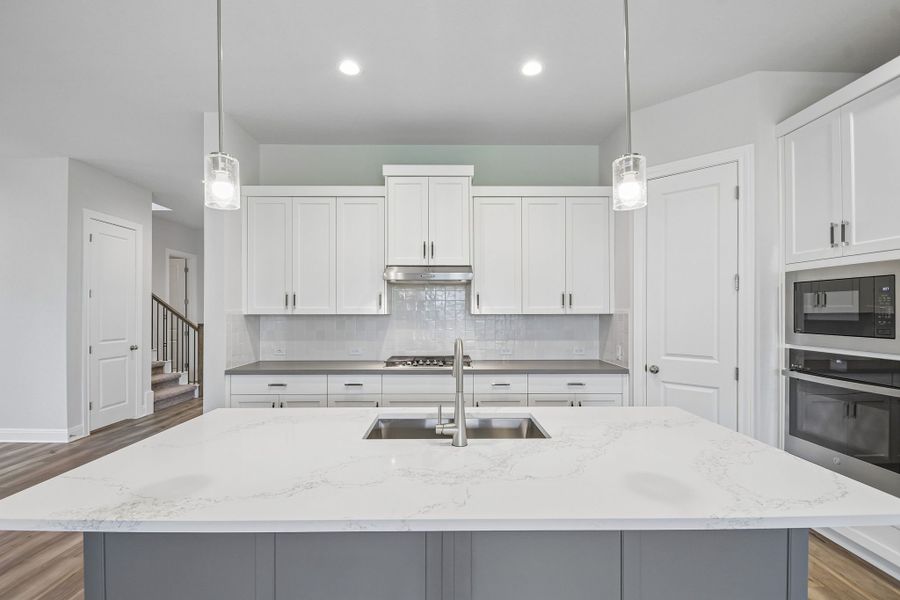 Furnished interior view inside a new home in 6 Creeks, Kyle (Image 5).