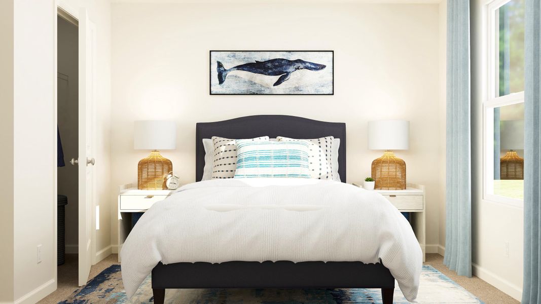 A bed with a white bed spread. A bed with a white bed spread.