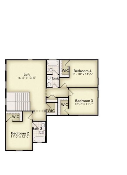 2D floor plan layout of this home in Waterford Park, Weatherford, TX (Image 3).