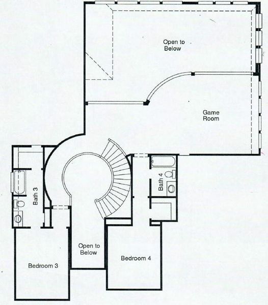 2D floor plan layout of this home in Towne Lake 60', Cypress, TX (Image 3).
