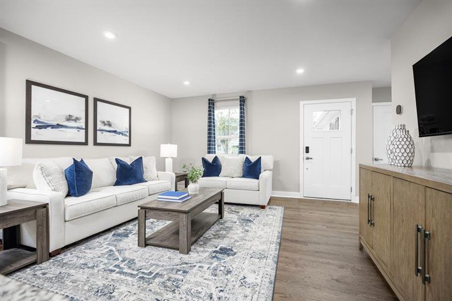 Representative furnished interior of a home built from the Aruba Bay by Ryan Homes in Carolina Crofts, Greenville (Image 6).