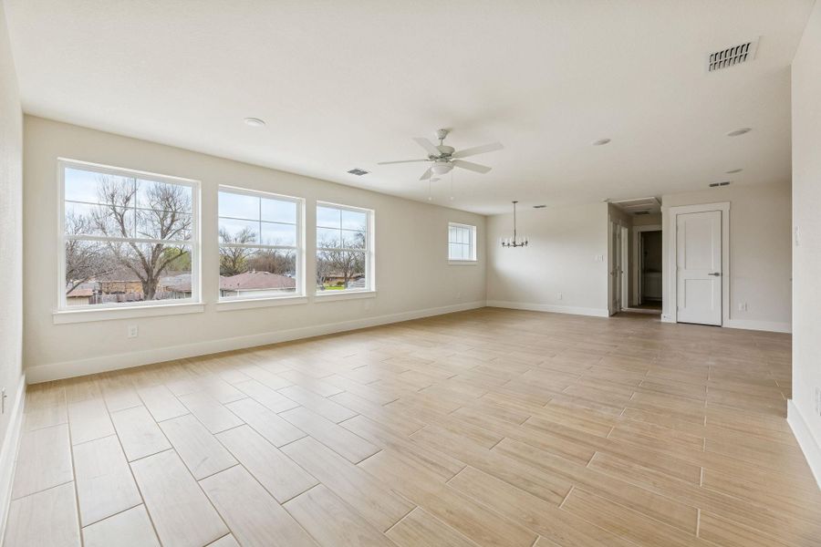 Guest Quarters - view from entrance looking at living room with lots of natural light.