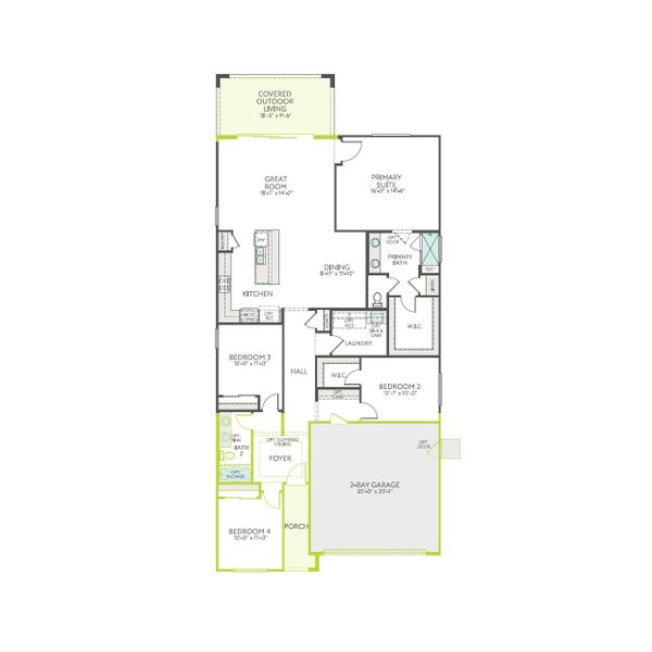 2D floor plan layout of this home in Terraza, San Tan Valley, AZ (Image 3).