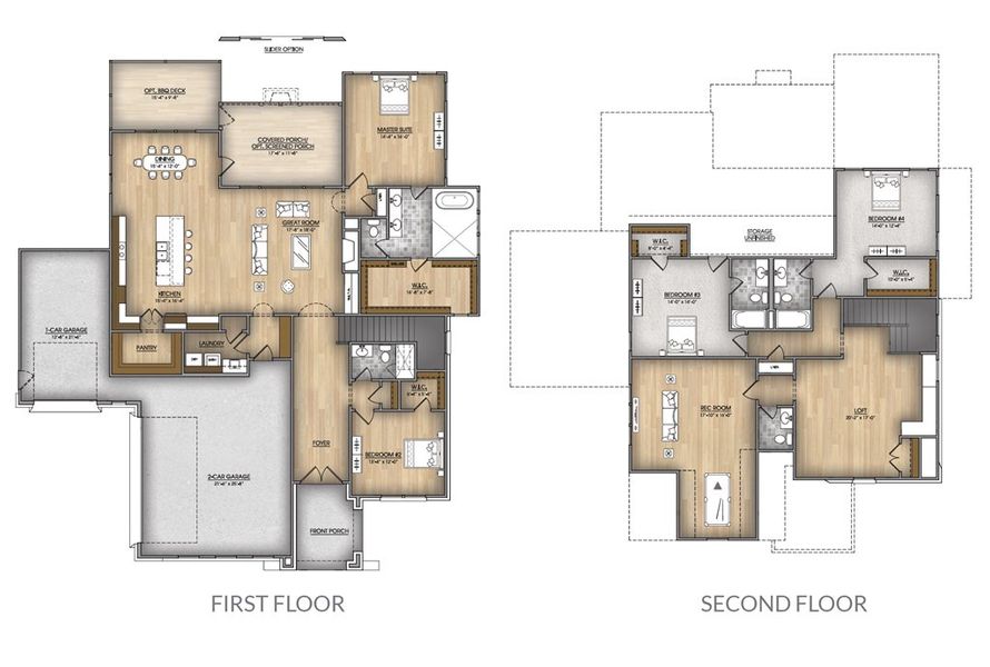 2D floor plan layout for the The Mandy by Ken Harvey Homes in Hidden Lake, Youngsville, NC (Image 2). 2D floor plan layout for the The Mandy by Ken Harvey Homes in Hidden Lake, Youngsville, NC (Image 2).