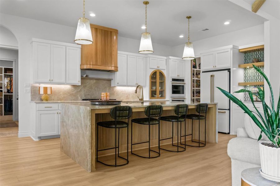 Large kitchen Island with custom finishes. Large kitchen Island with custom finishes.