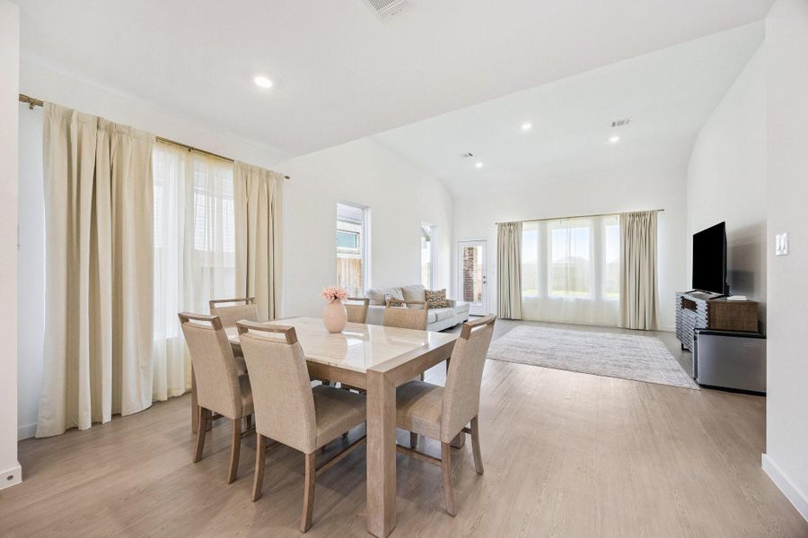 Dining area that leads to the spacious living room.