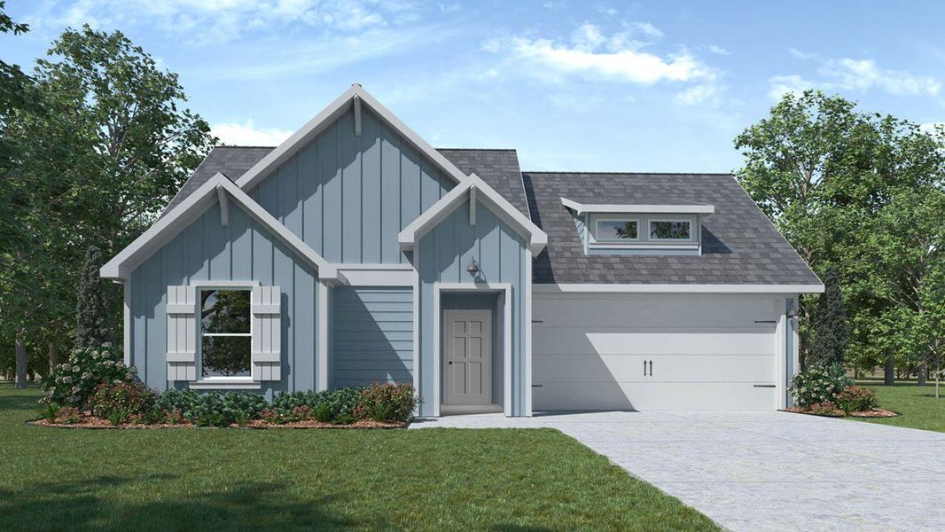 Front exterior of a new home in Creekside Hills, Copperas Cove, TX, highlighting curb appeal (Image 1). Front exterior of a new home in Creekside Hills, Copperas Cove, TX, highlighting curb appeal (Image 1).