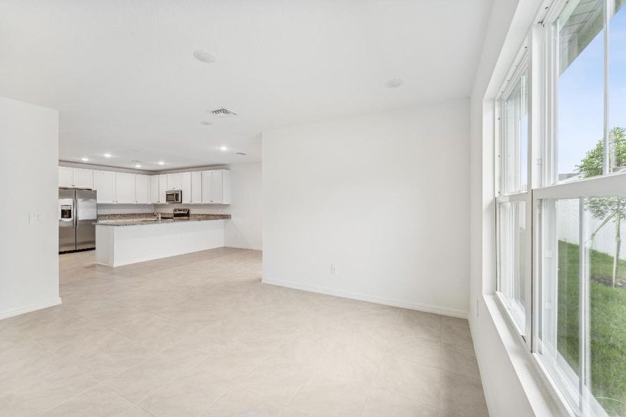 Great Room, Dining Area & Kitchen