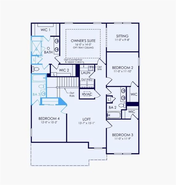 2D floor plan layout of this home in Ashworth Estates, Powder Springs, GA (Image 3).