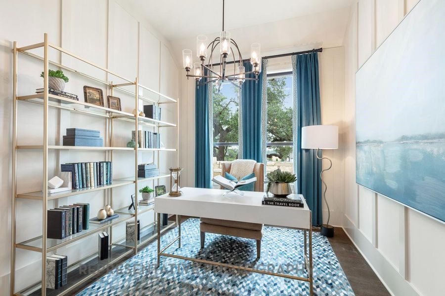 Furnished interior view inside a new home in Meridiana: 50ft. lots, Manvel (Image 14).