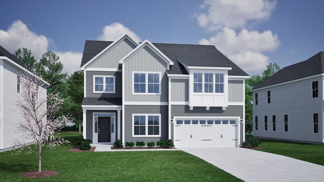 Representative exterior photo of a completed home built from the Saluda II - Vanguard Collection by Mungo Homes in Scotts Hill Village, Wilmington, NC (Image 13).