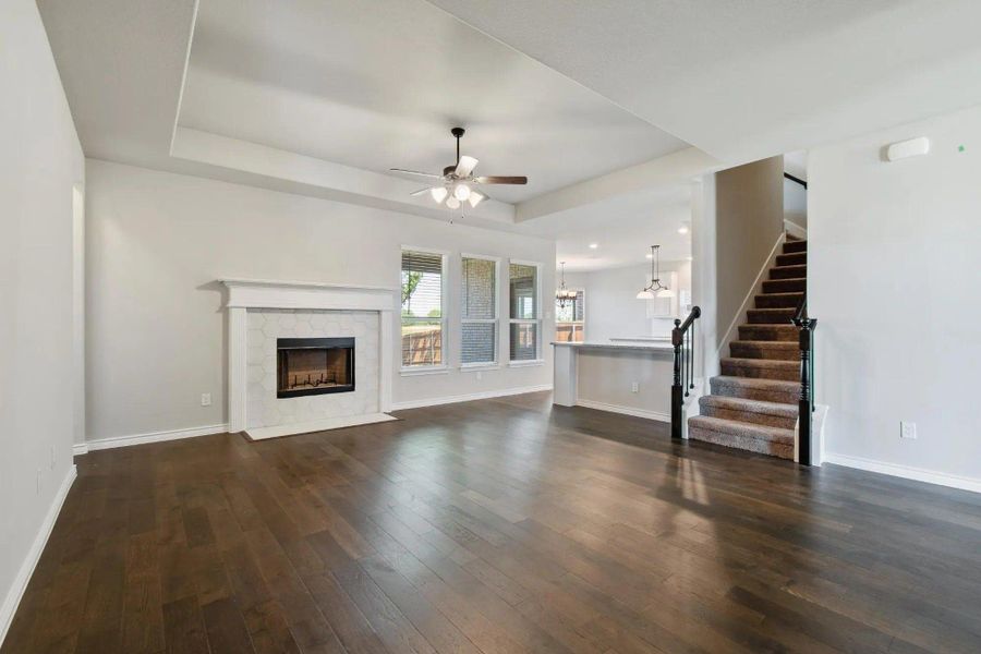 Family Room | Concept 2393 at Lovers Landing in Forney, TX by Landsea Homes