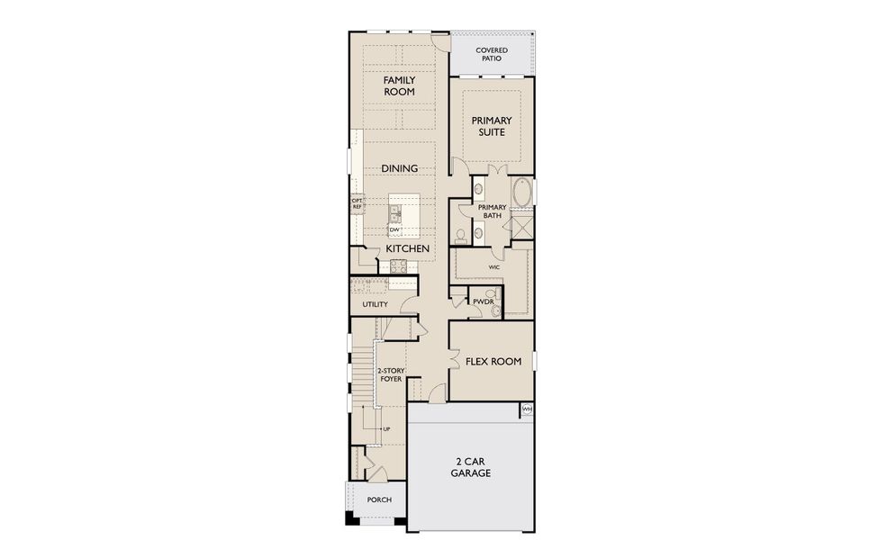 2D floor plan layout for the Primrose by Ashton Woods in Bergamo, Katy, TX (Image 3).