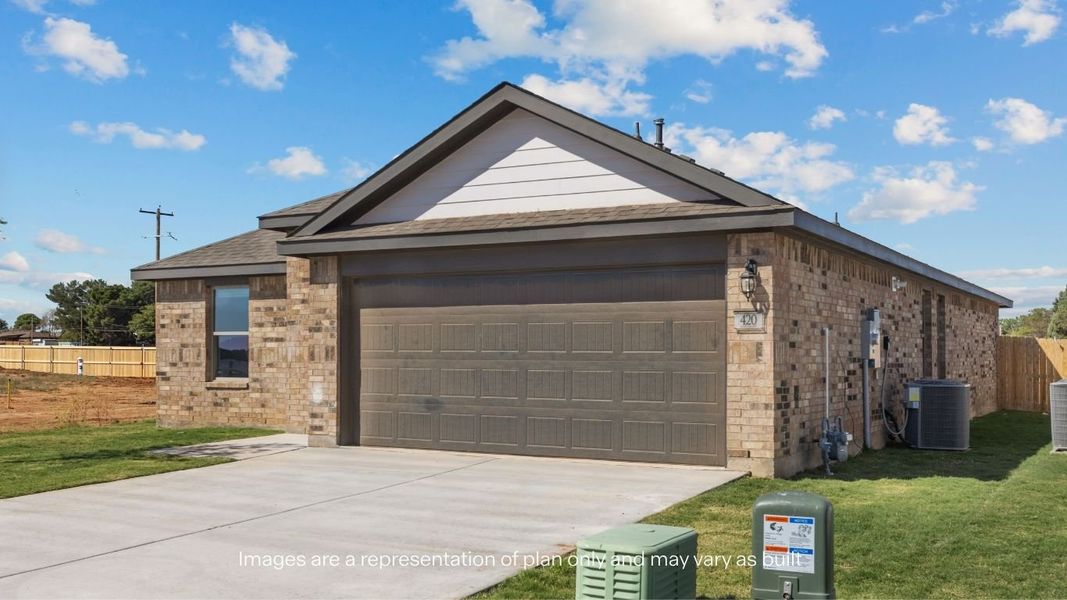 Front exterior of a new home in Overlook West, Wolfforth, TX, highlighting curb appeal (Image 11).