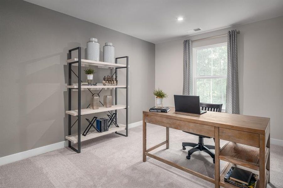 Representative furnished interior of a home built from the Roxbury End Home by Ryan Homes in Creek Water Townhomes, Indian Land (Image 6).