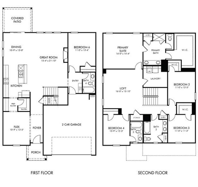 2D floor plan layout of this home in Chestnut Grove, Greer, SC (Image 2).