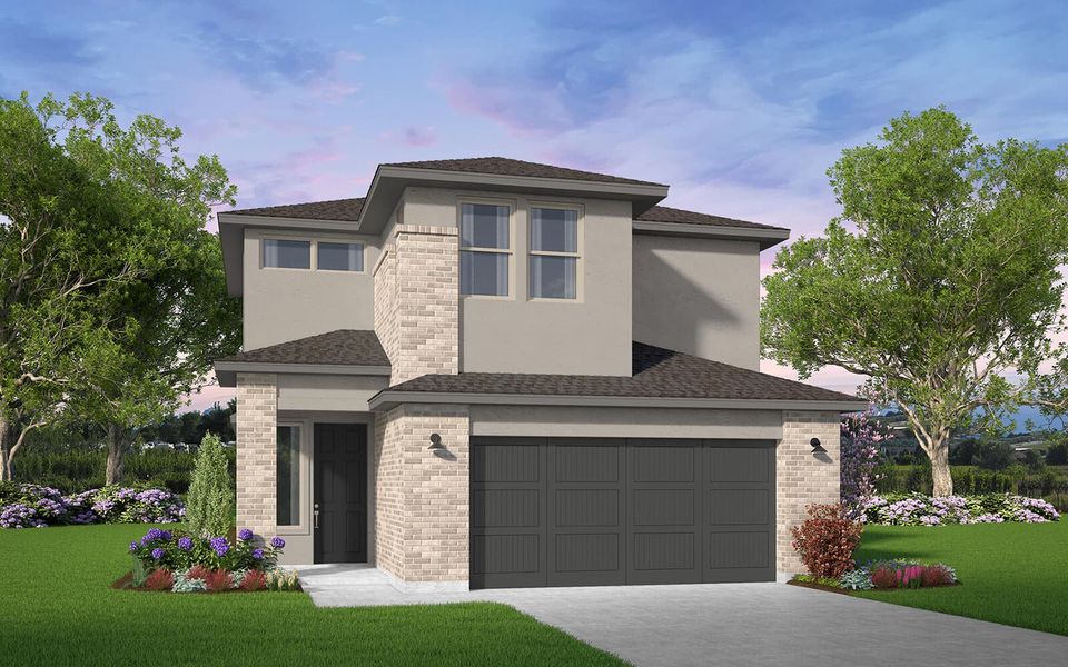 Representative exterior photo of a completed home built from the Tufts by Brookfield Residential in 40' Traditional Homes at Elyson, Katy, TX (Image 12). Representative exterior photo of a completed home built from the Tufts by Brookfield Residential in 40' Traditional Homes at Elyson, Katy, TX (Image 12).