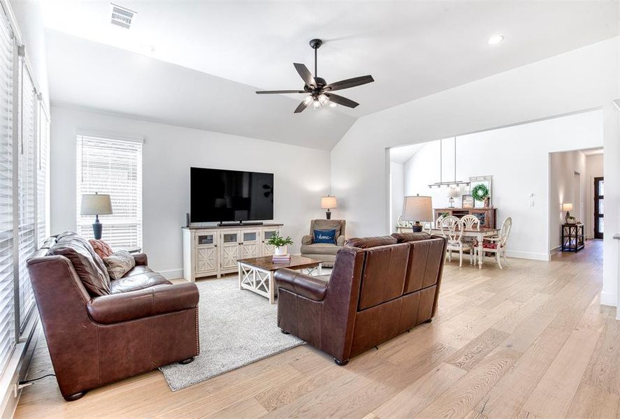 Light and bright family room.