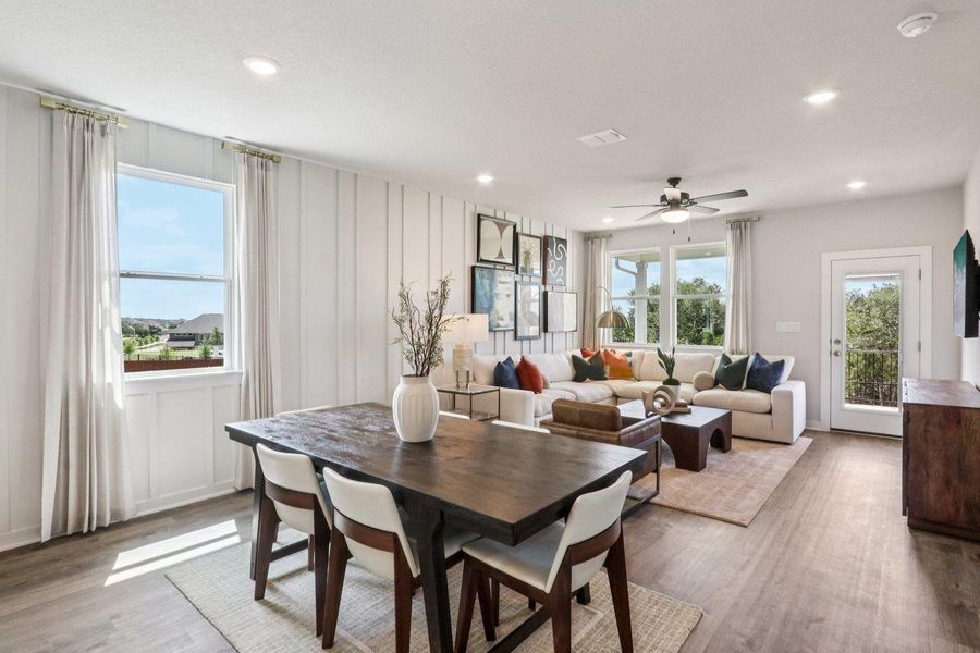 Furnished interior view inside a new home in Stallion Run, Buda (Image 12).