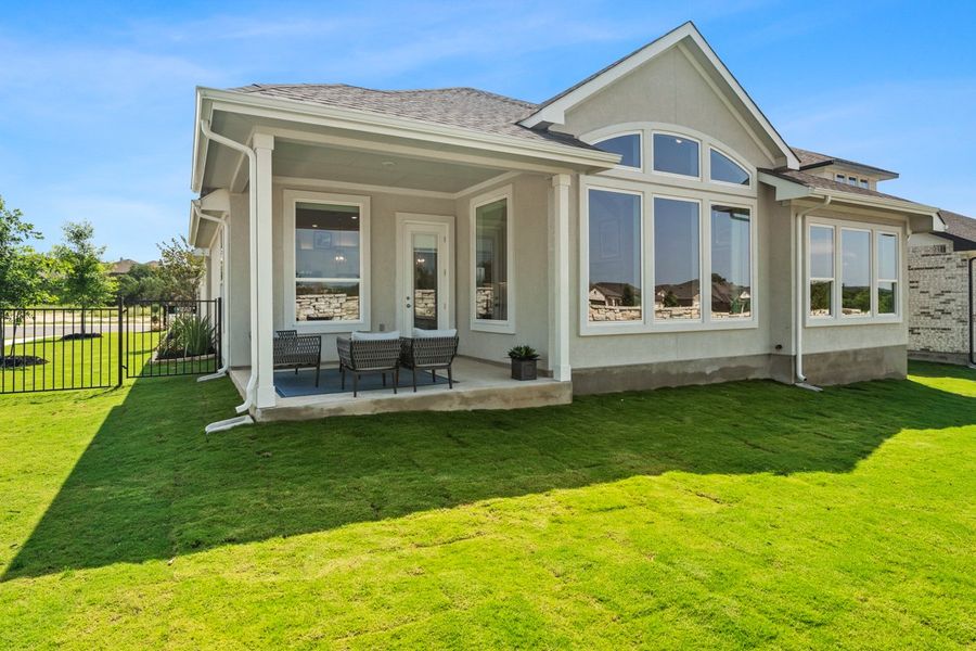 Exterior details and patio area of a home in Sweetwater, Austin (Image 3).