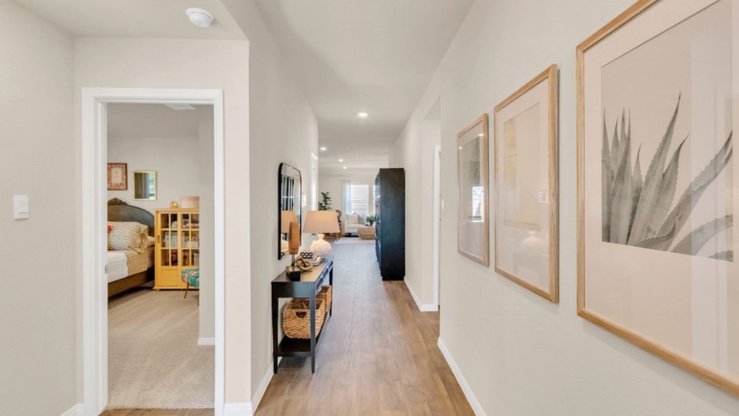 Representative furnished interior of a home built from the The Irvine by D.R. Horton in Monarch Ranch, Manor (Image 4). Representative furnished interior of a home built from the The Irvine by D.R. Horton in Monarch Ranch, Manor (Image 4).