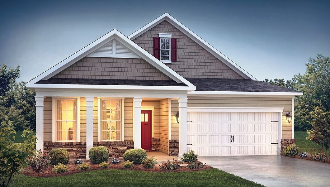 Representative exterior photo of a completed home built from the Bristol by D.R. Horton in Harrison Valley, Simpsonville, SC (Image 22).