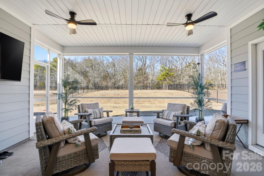 Screened Porch with fans