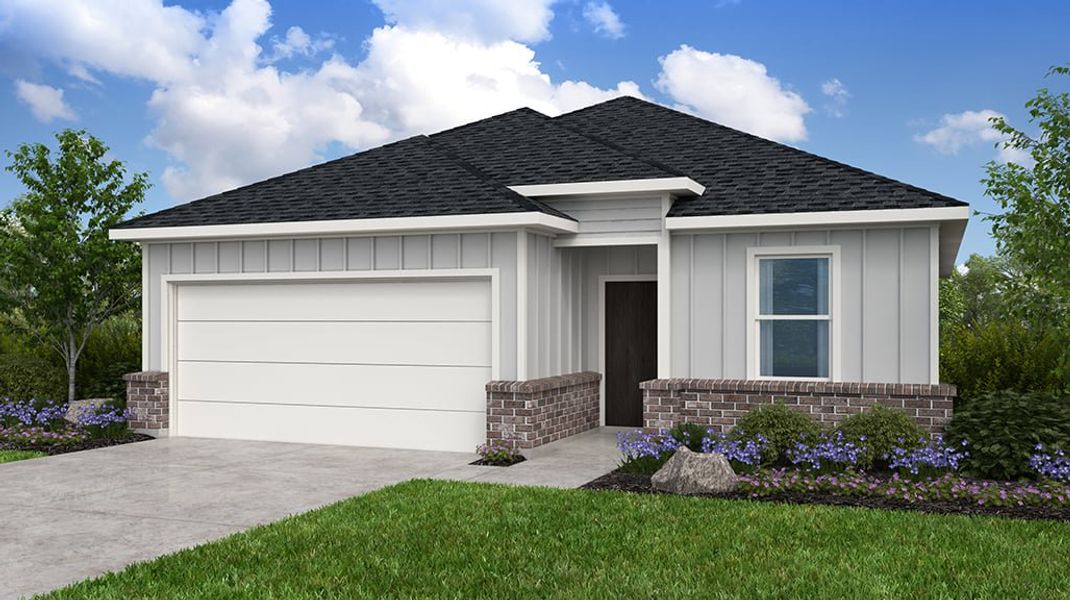 Representative exterior photo of a completed home built from the Apollo by Taylor Morrison in Newport Grove 50s, Crosby, TX (Image 1). Representative exterior photo of a completed home built from the Apollo by Taylor Morrison in Newport Grove 50s, Crosby, TX (Image 1).