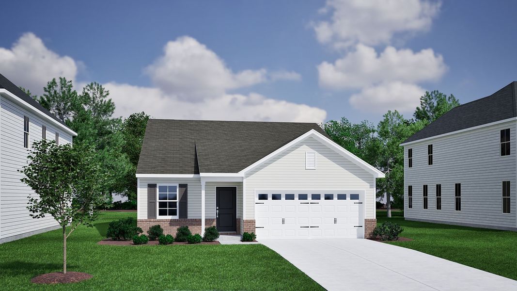 Representative exterior photo of a completed home built from the Howard - Genesis Value Collection by Mungo Homes in Willowbrook, Shelby, NC (Image 3).