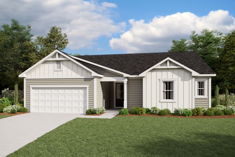 Representative exterior photo of a completed home built from the Allegheny by Mattamy Homes in Madison Park, Lillington, NC (Image 17).