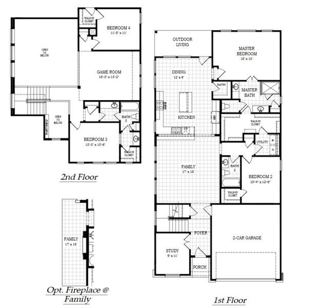 2D floor plan layout for the Lyndon by Chesmar Homes in Stream Waters, Seguin, TX (Image 2). 2D floor plan layout for the Lyndon by Chesmar Homes in Stream Waters, Seguin, TX (Image 2).