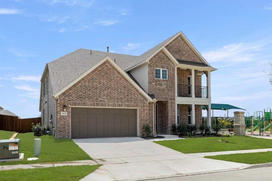 Front exterior of a new home in Brookshire at Legacy Hills, Celina, TX, highlighting curb appeal (Image 1). Front exterior of a new home in Brookshire at Legacy Hills, Celina, TX, highlighting curb appeal (Image 1).