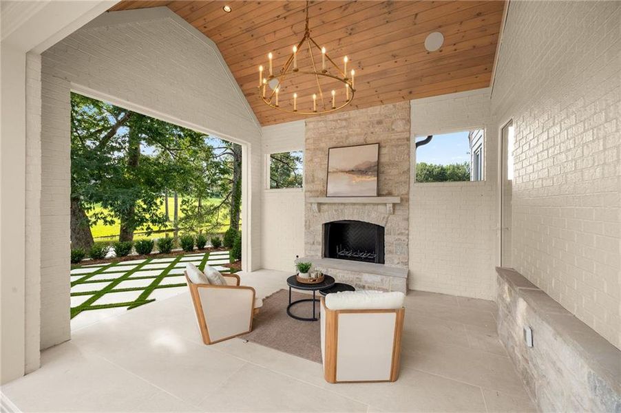 Exterior details and patio area of a home in , Canton (Image 43).